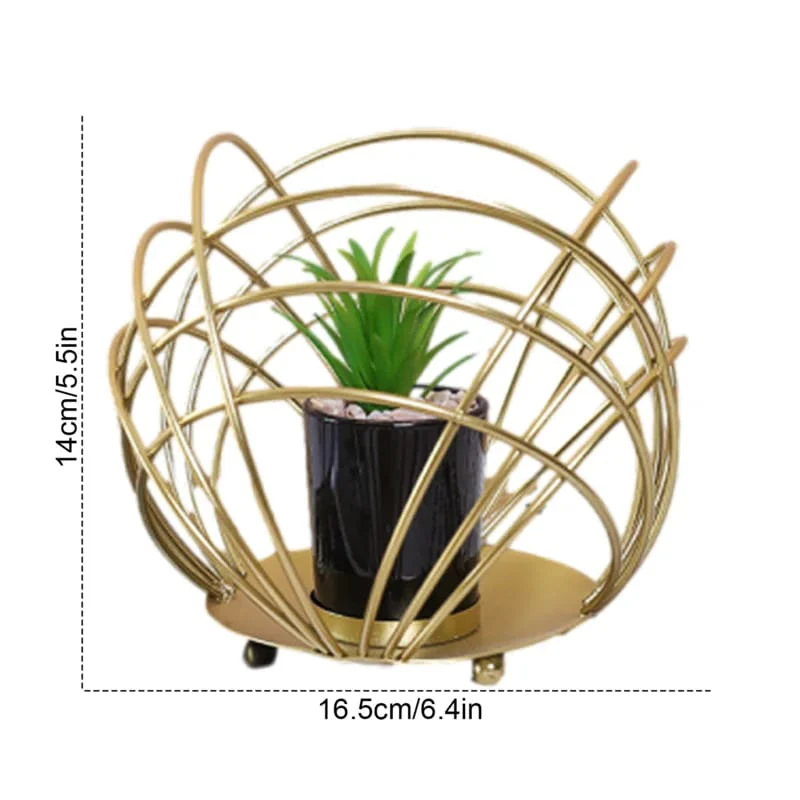 Cactus Metal Pot Stand-Golden(SA2405-153) - Image 3
