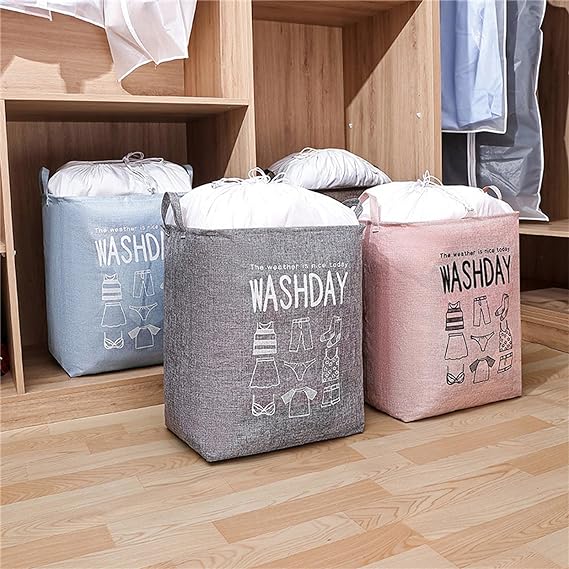 Eva Collapsible Laundry Basket Wash Day(1948)-Grey - Image 5