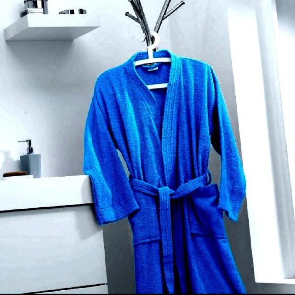 Cotton Bathrobe - Royal Blue - Image 5