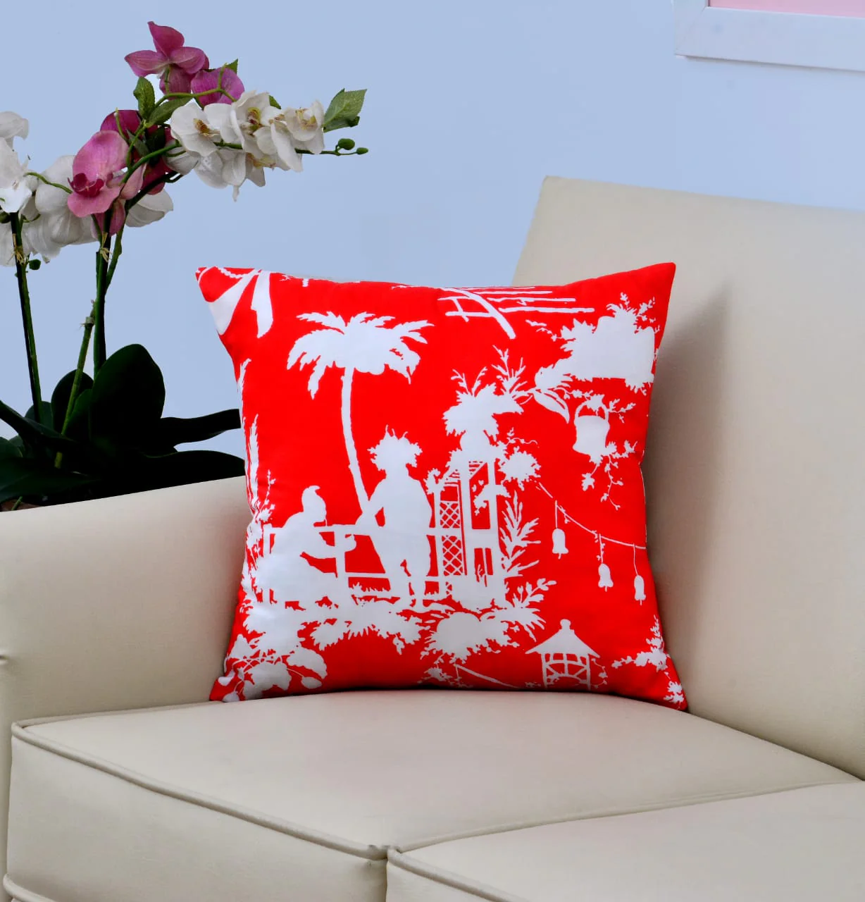 Digital Printed Satin Cushions Assorted 4PCs-Blooming Shades - Image 5