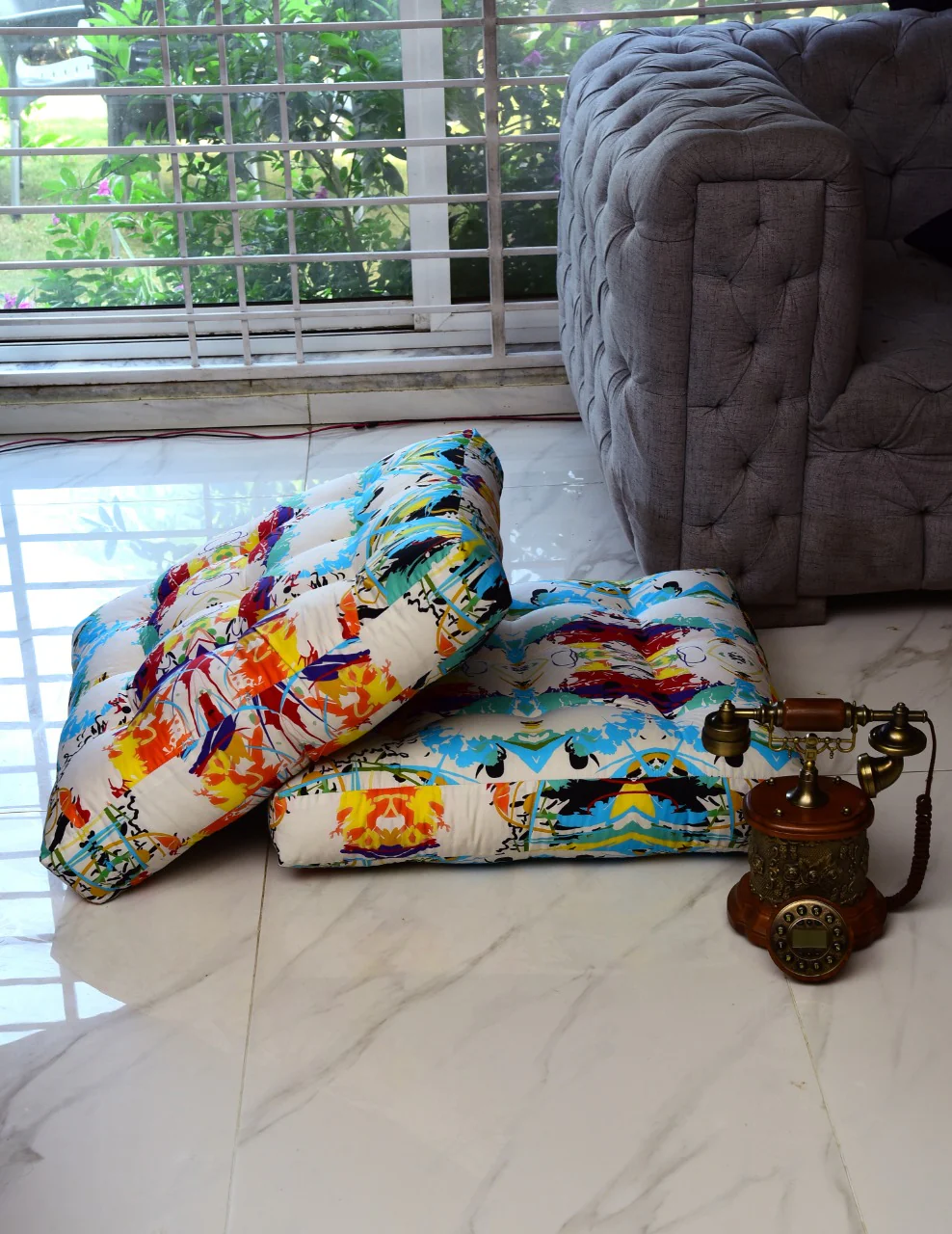 Digital Printed Square Floor Cushions- Canvas Art - Image 2