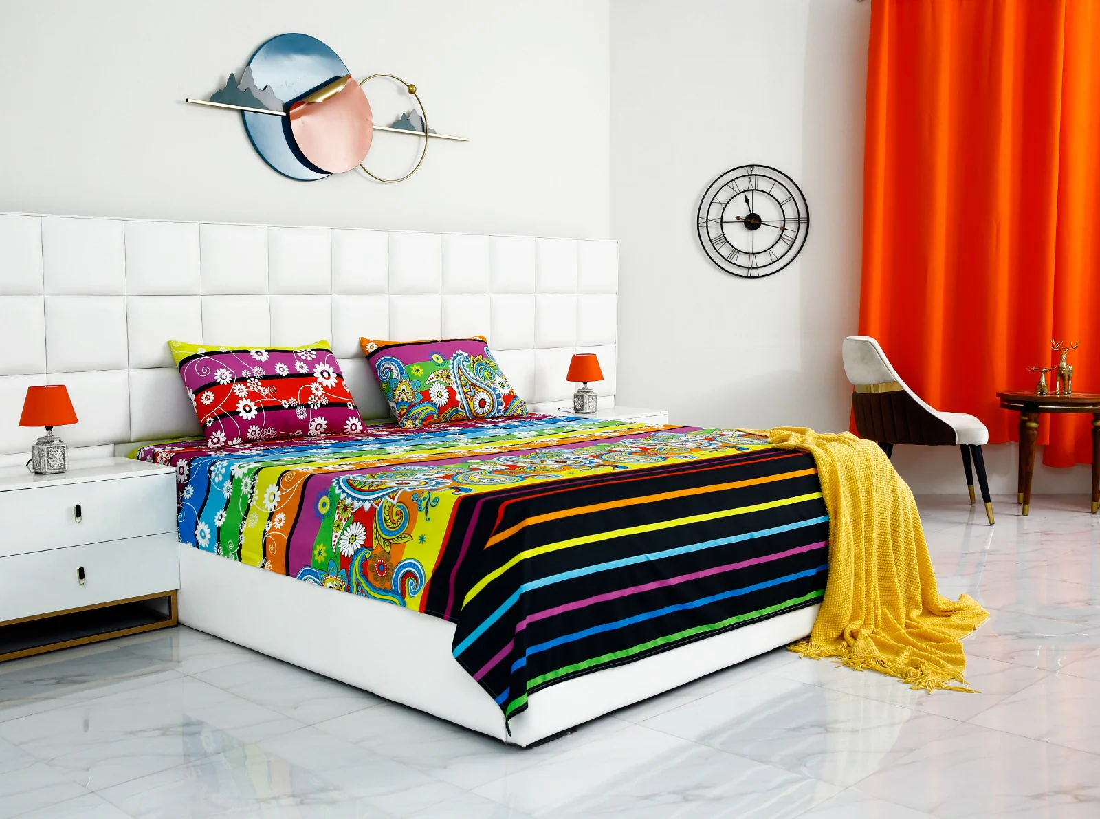 Fitted Bed Sheet-Multi Flowers - Image 10
