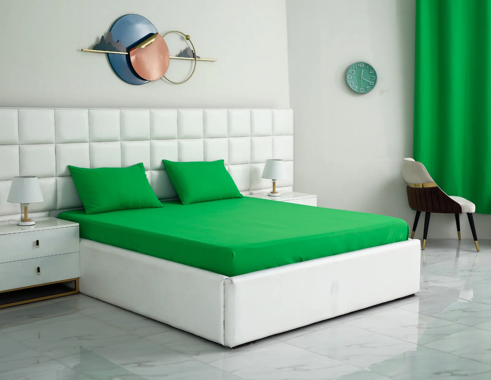 Fitted Bed Sheet-Green - Image 7