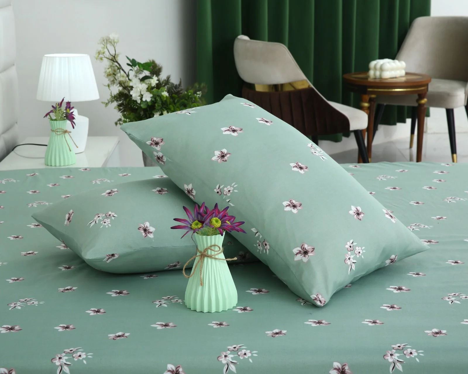 Fitted Bed Sheet-Mint Jazmin - Image 7