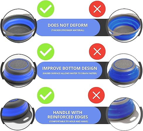 Collapsible Silicone Drain water bucket-Blue(Large) - Image 6