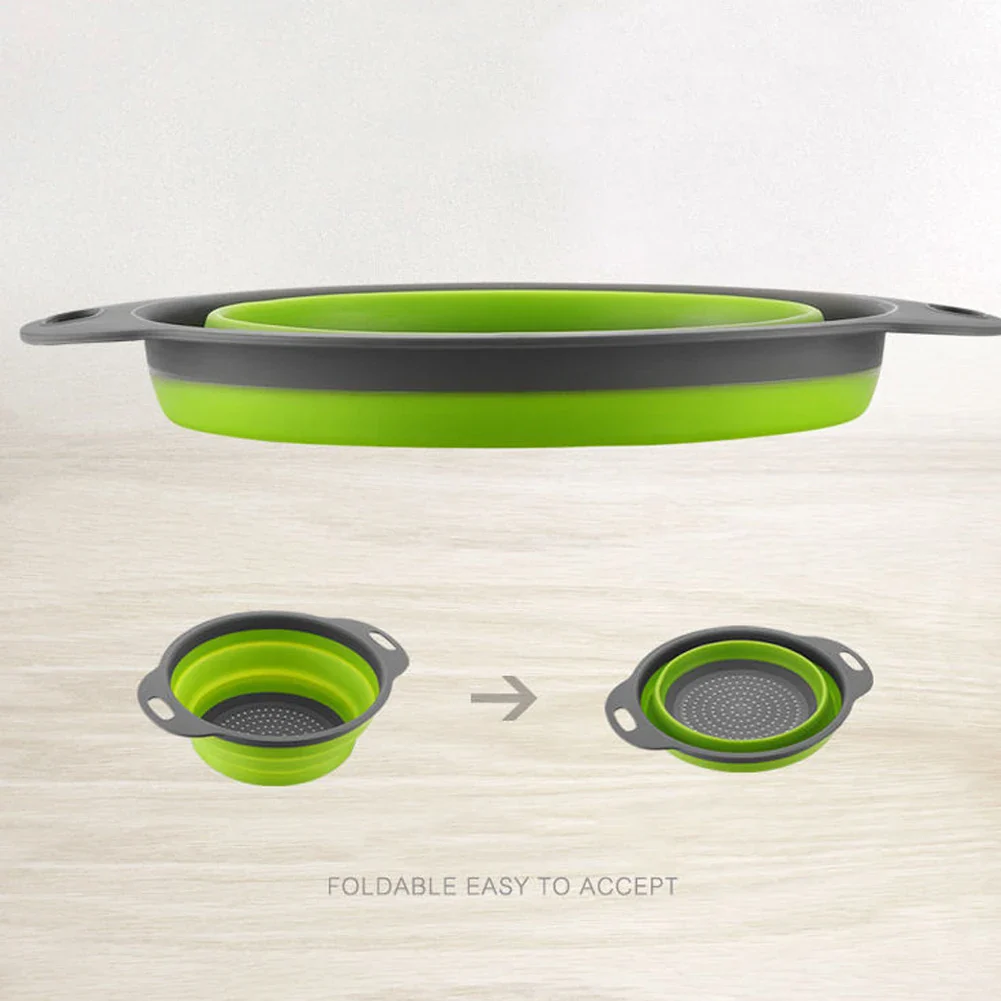 Collapsible Silicone Drain water bucket-Green(Large) - Image 8