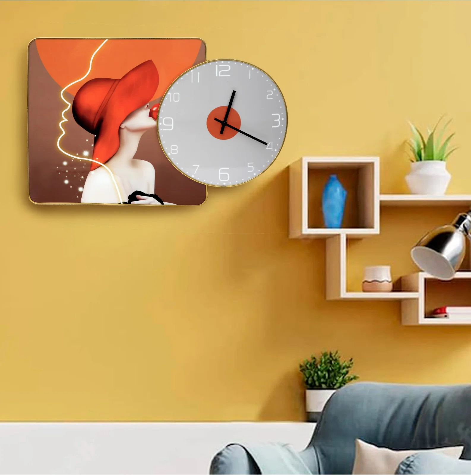 Vintage Frame with Clock(5358) - Image 3