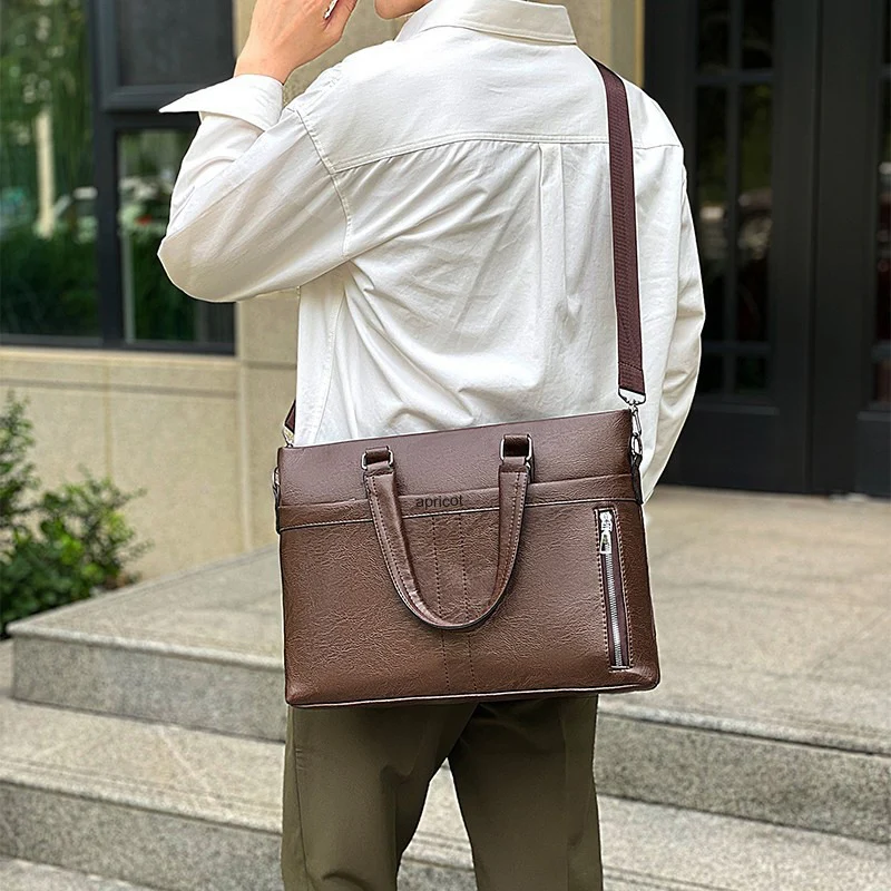 Genuine Leather Laptop Bags For Men & Women-SA2408-264(Brown) - Image 3