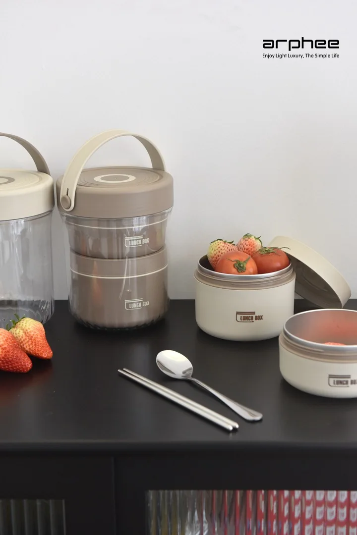 Japanese-style Stainless Steel Lunch Box(SA2405-45)-Beige - Image 13