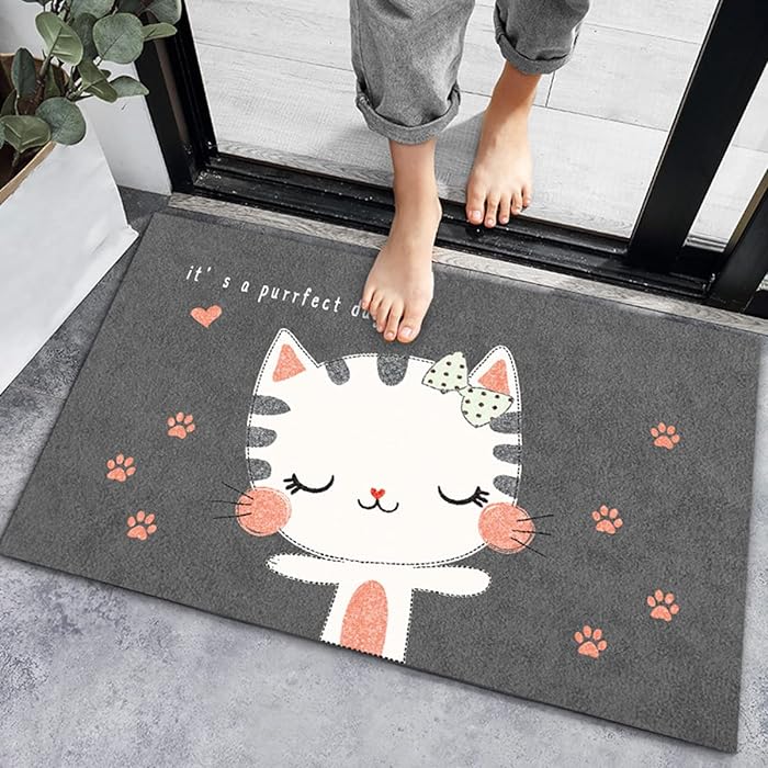 Kids Anti-Slip Door Mat (314)5408-Snow Cat - Image 3