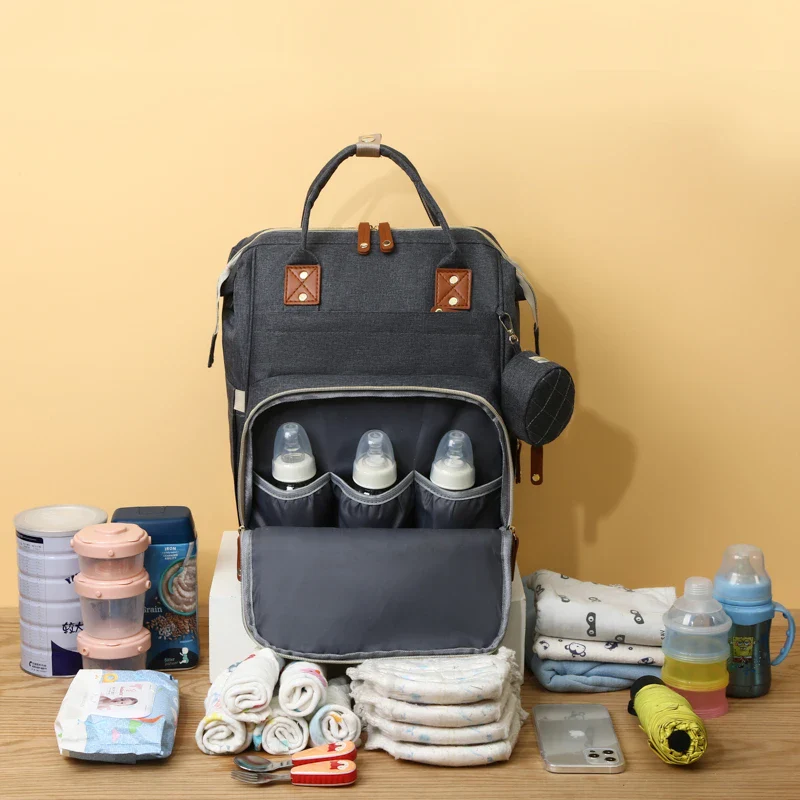Large Diaper Backpack-SA2408-274(Grey) - Image 10