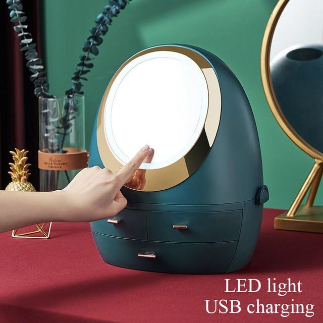 LED Mirror Curvy Cosmetics Storage Box - Image 4