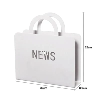Metallic Newspaper Rack(SA2405-59)-White - Image 8