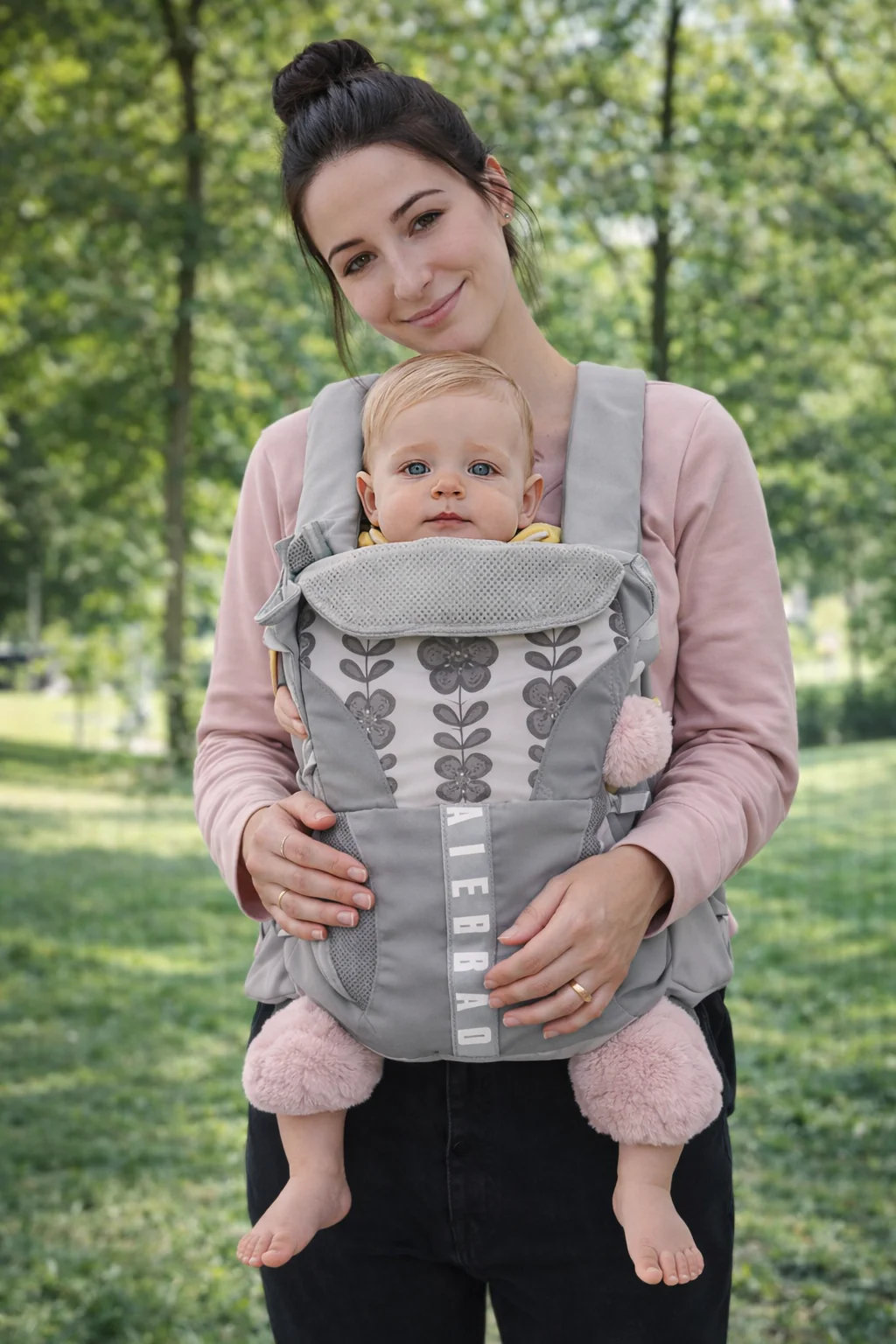 Multifunctional Baby Carrier for Newborn to Toddlers-SA2408-186(Grey) - Image 2