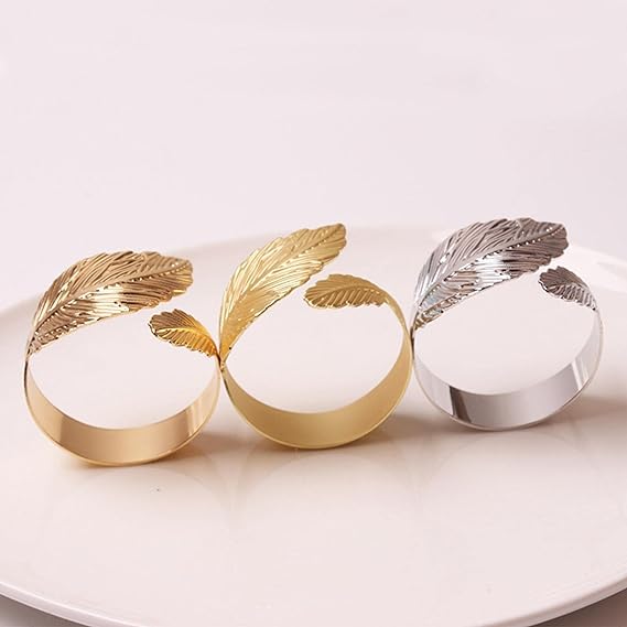 Napkin Holder Rings-Feather(Golden) - Image 5