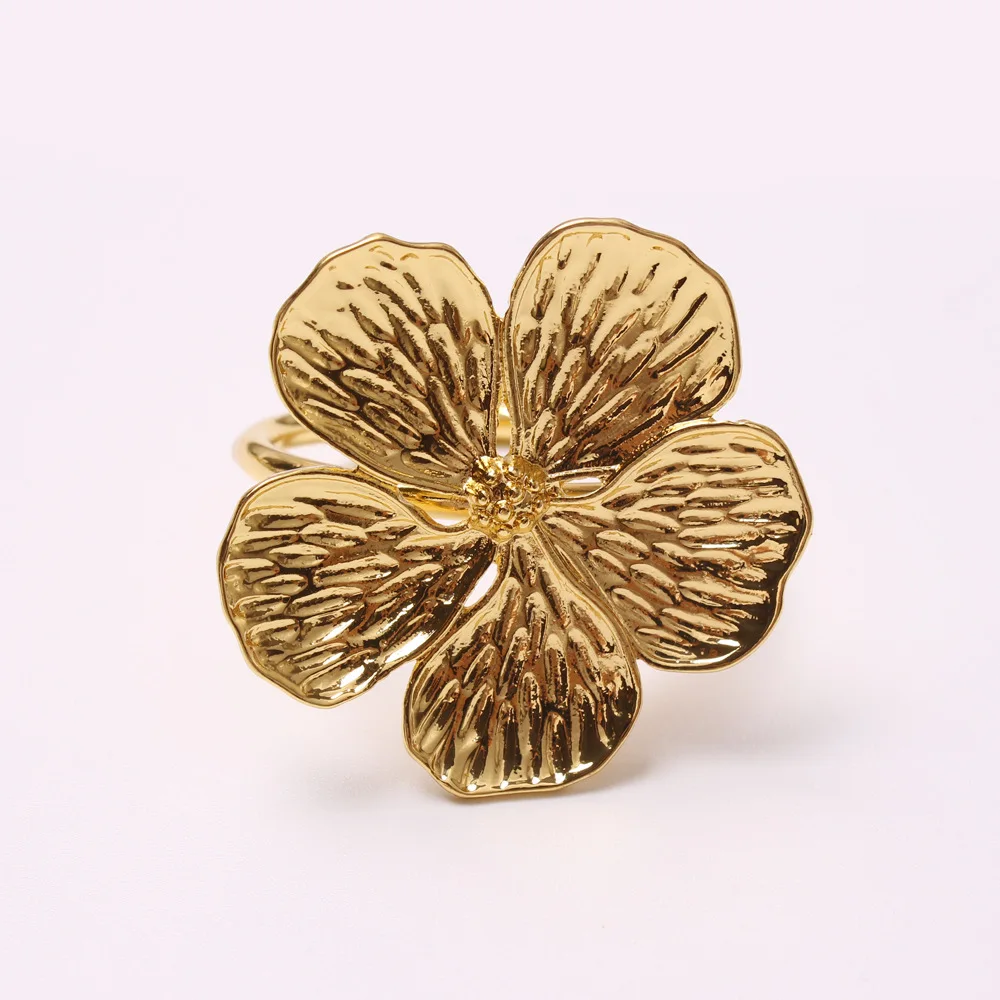 Napkin Holder Rings-Golden Jasmin - Image 7