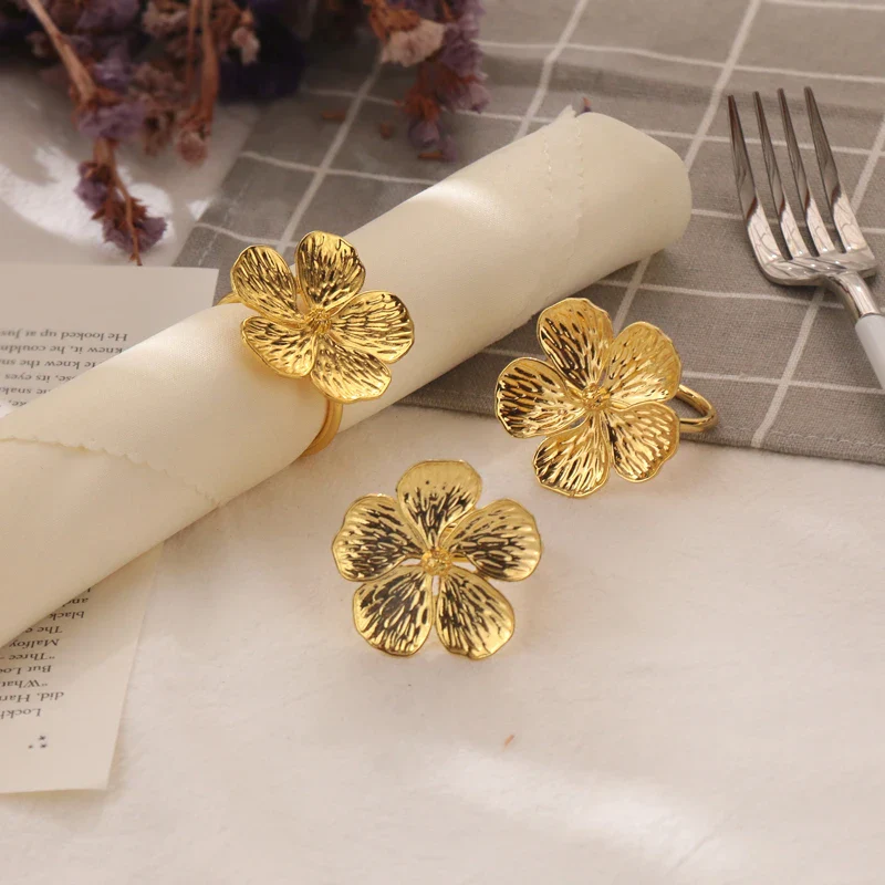 Napkin Holder Rings-Golden Jasmin - Image 8