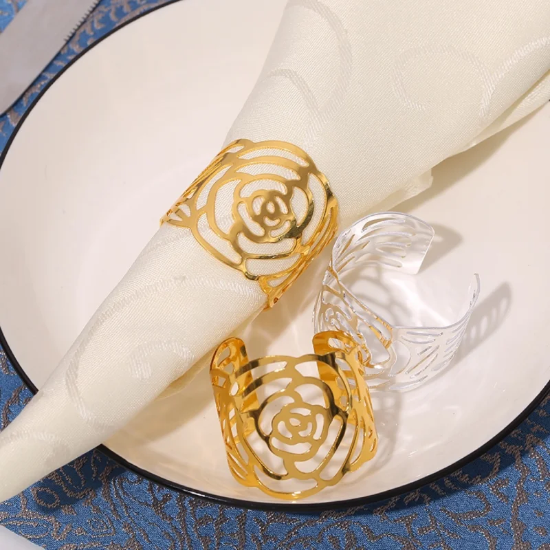 Napkin Holder Rings-Hollow(Golden) - Image 8