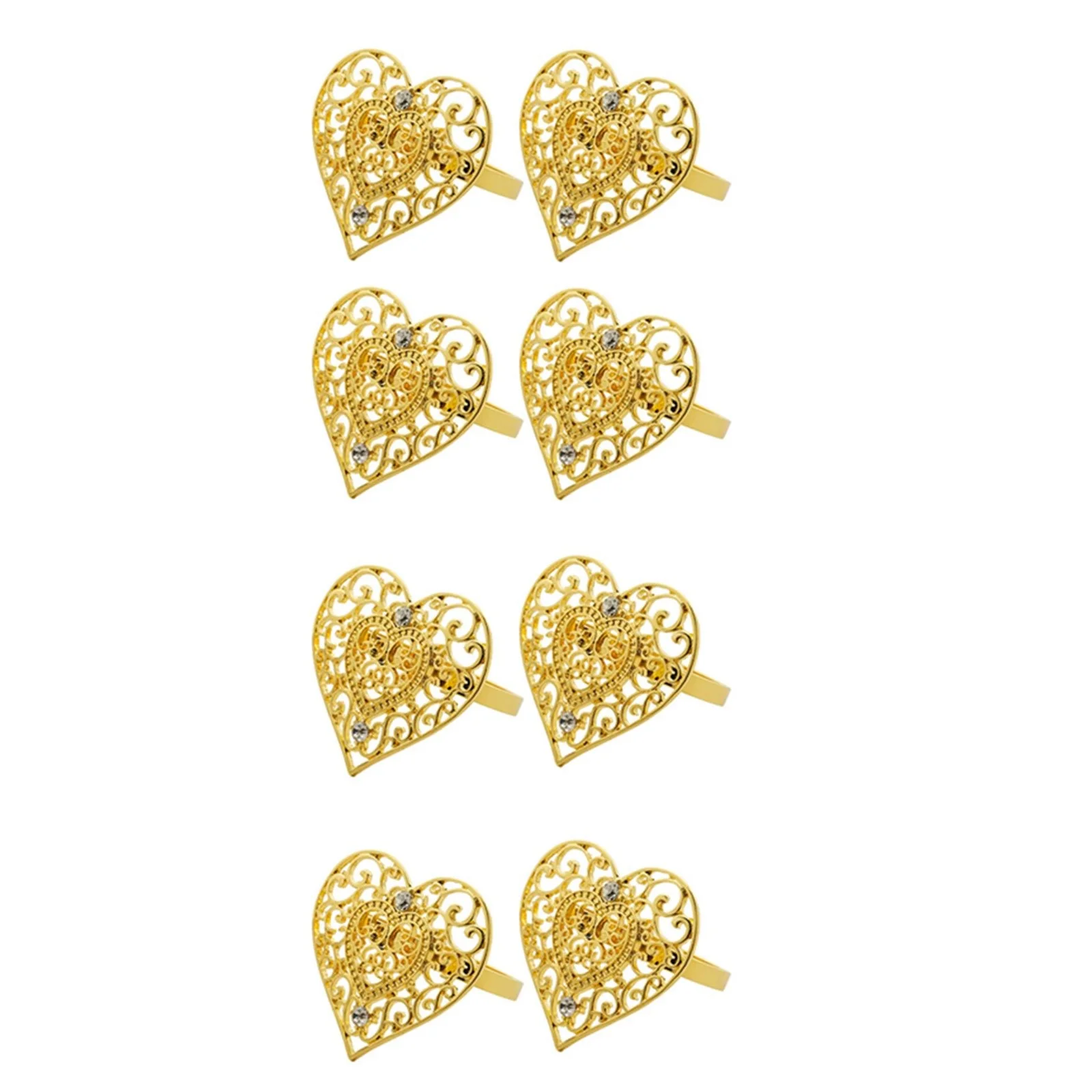Napkin Holder Rings-Pearls Heart(Gold) - Image 2