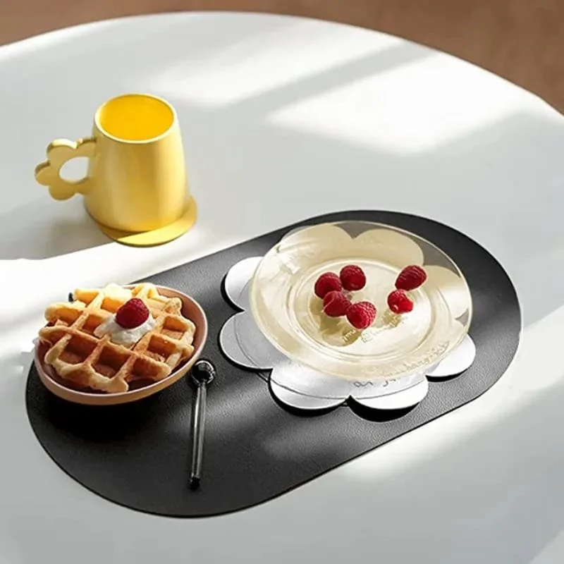 2PCs Oval Shape Leather Placemat - Image 11