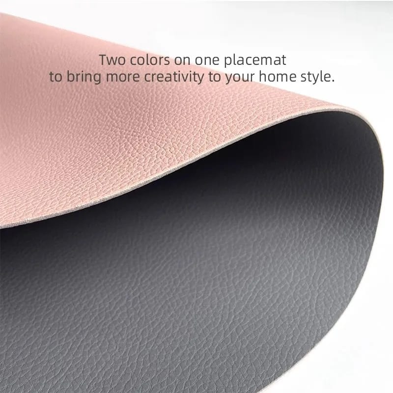 2PCs Oval Shape Leather Placemat - Image 9