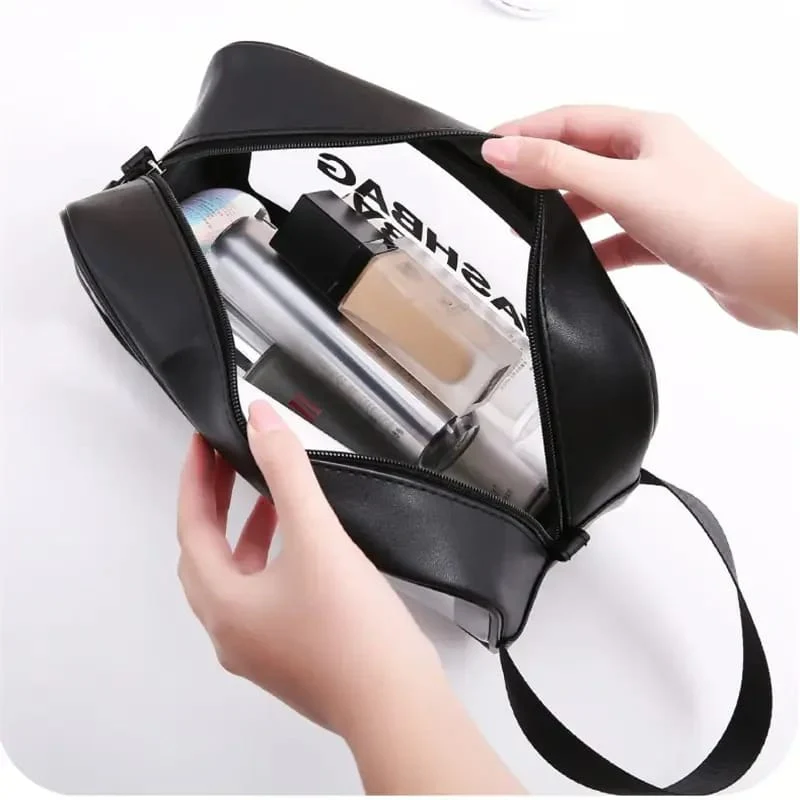 Portable Makeup Organizer Bag WASHBAG-Black Large 14626(SA2405-119) - Image 12
