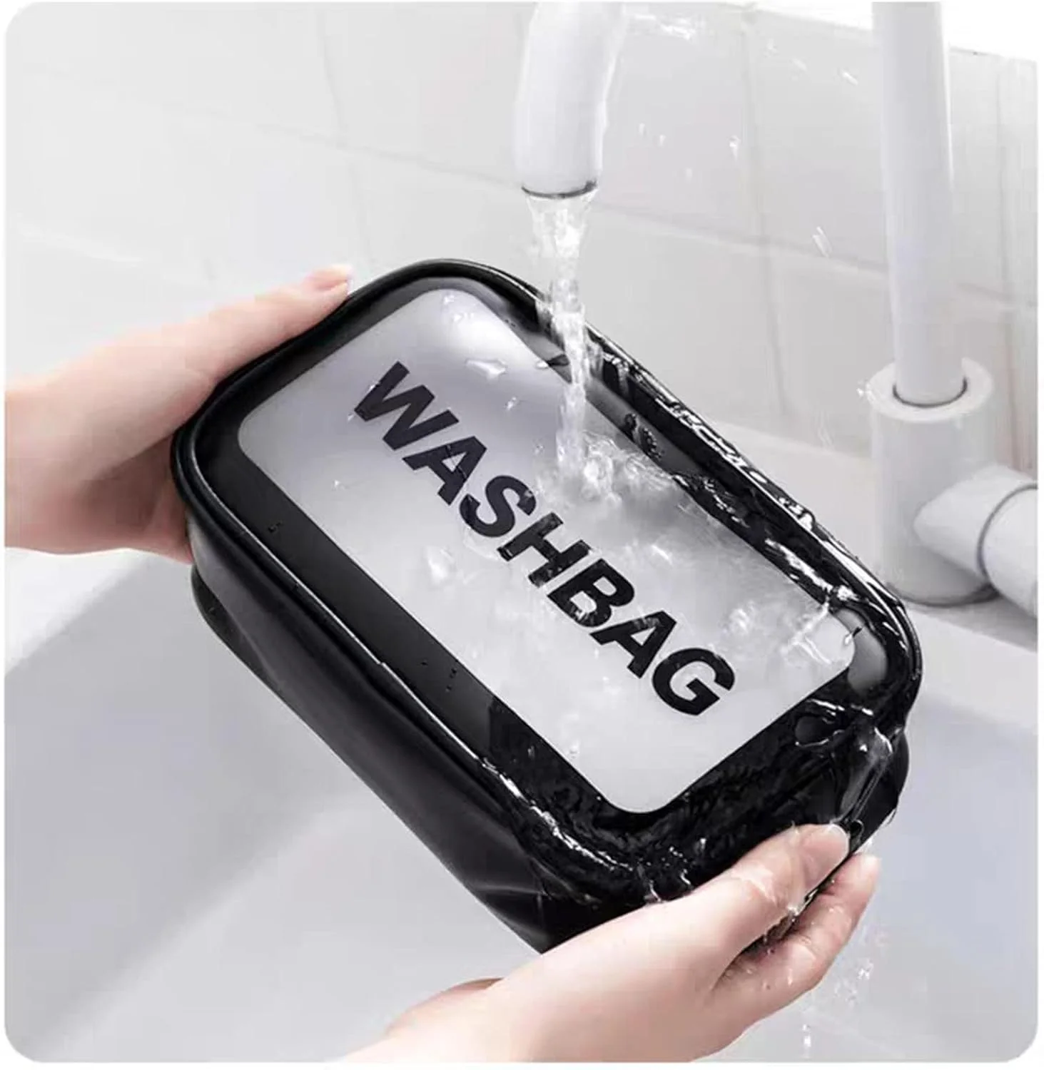 Portable Makeup Organizer Bag WASHBAG-Black 14627 Small(SA2405-120) - Image 5