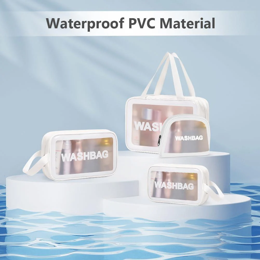 Portable Makeup Organizer Bag WASHBAG-White Large(SA2405-121) - Image 2