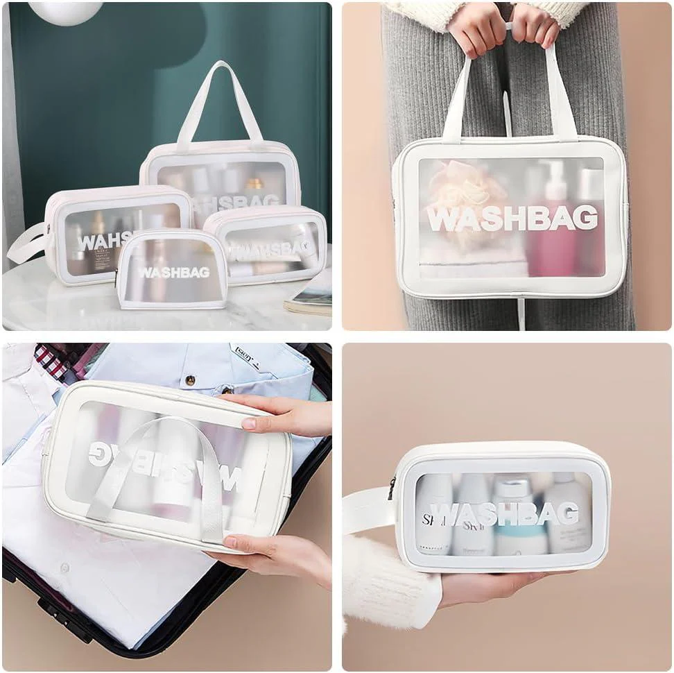 Portable Makeup Organizer Bag WASHBAG-White Large(SA2405-121) - Image 3