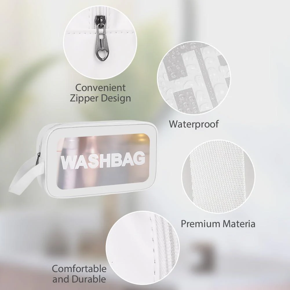 Portable Makeup Organizer Bag WASHBAG-White Small(SA2405-122) - Image 4