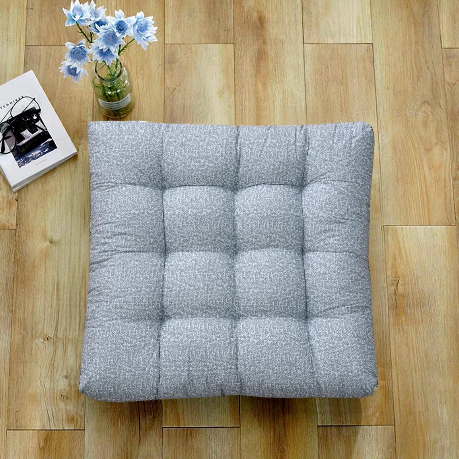 Printed Square Floor Cushion-Tiny Texture
