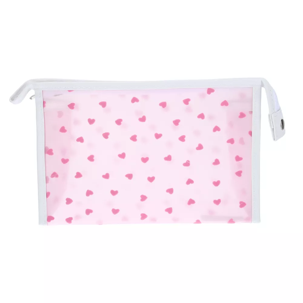 PU Waterproof Travel Cosmetic Bag Heart-SA2408-280(Lilac) - Image 2