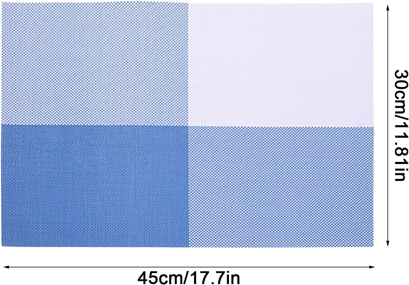 PVC Table Place Mats-Blue Check - Image 8