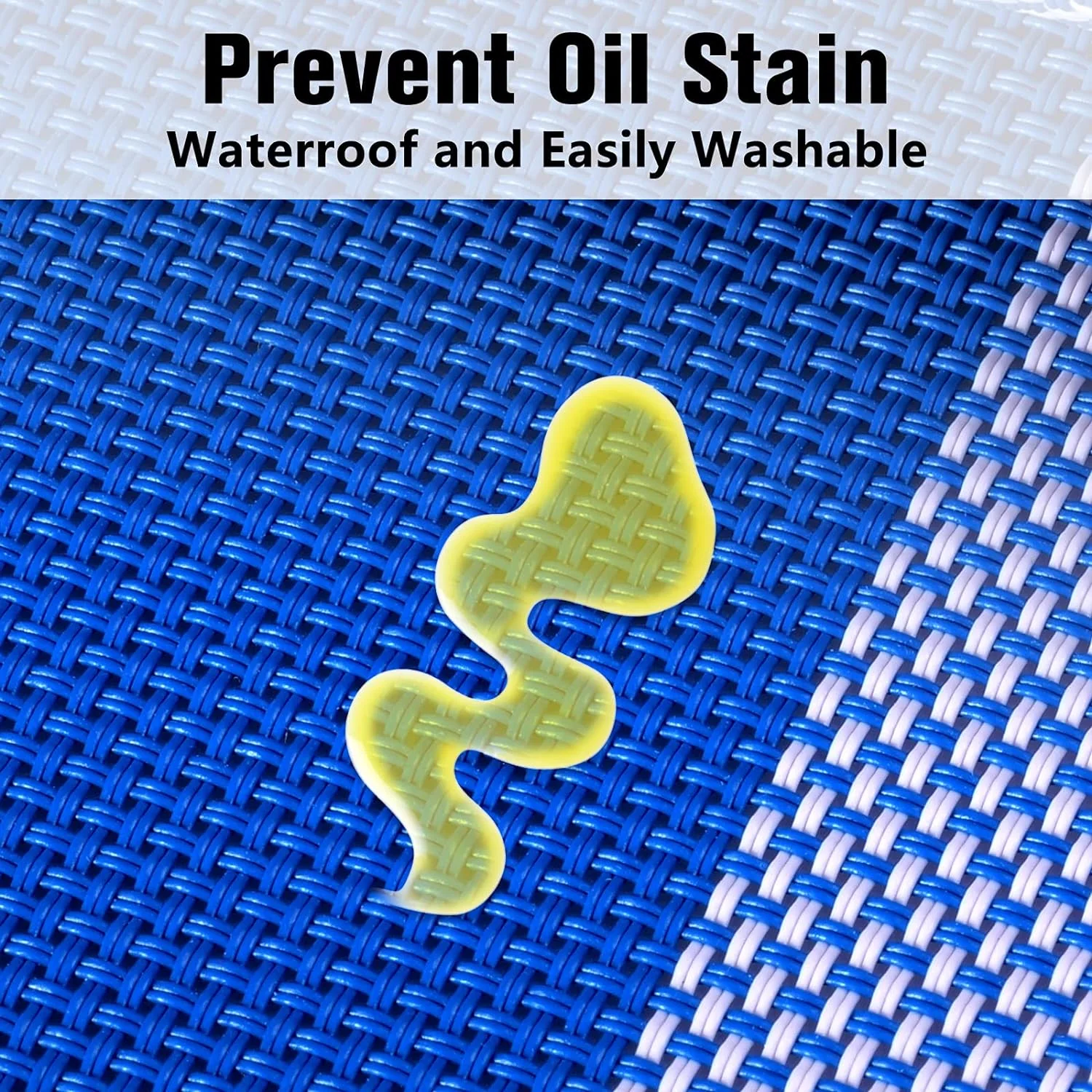 PVC Table Place Mats-Blue Check - Image 9