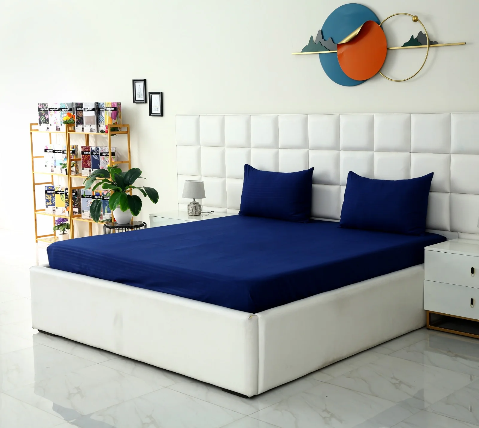 Quilted Waterproof Mattress Protector-Navy Blue - Image 27
