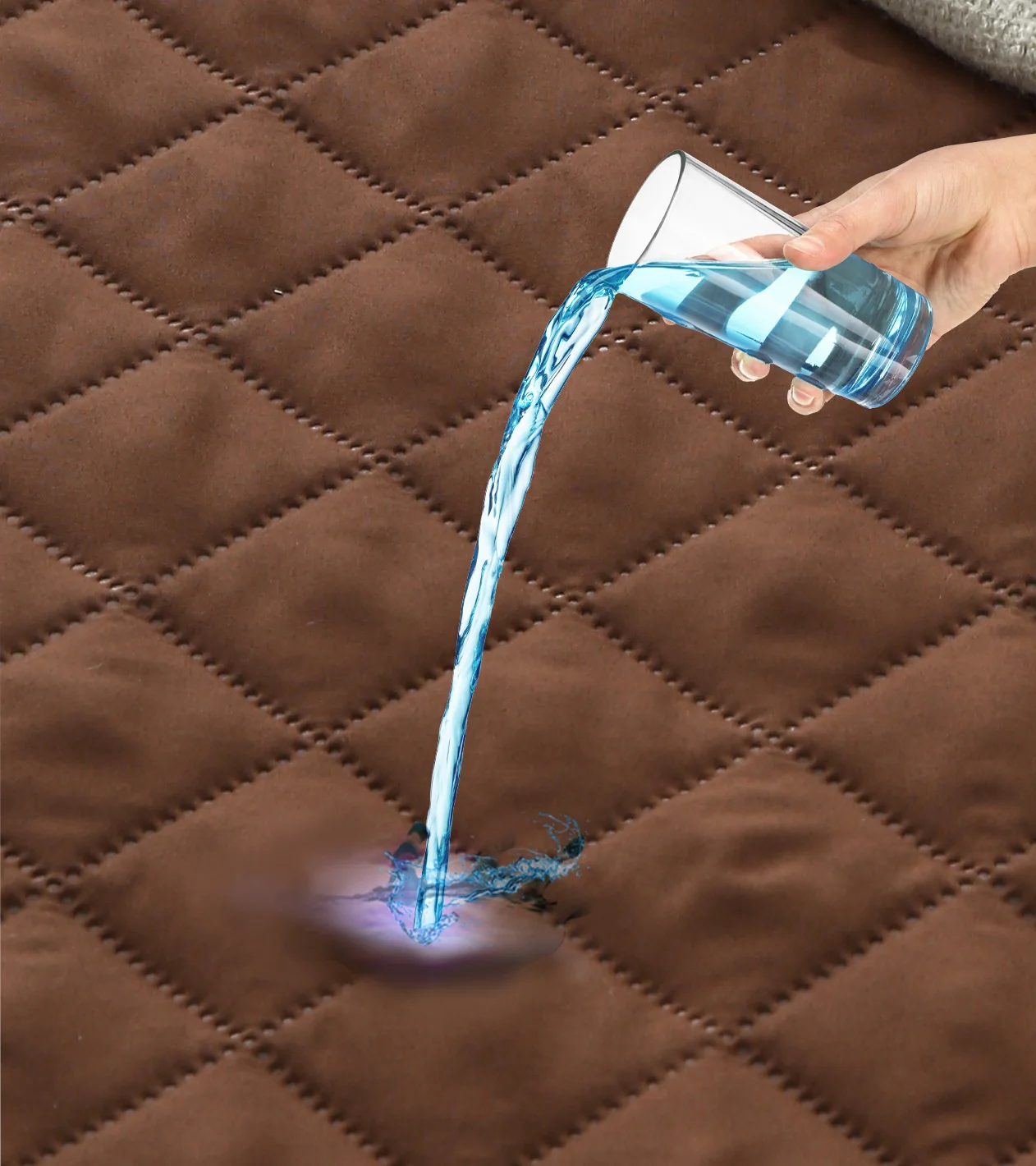 Quilted Waterproof Mattress Protector-Brown - Image 11