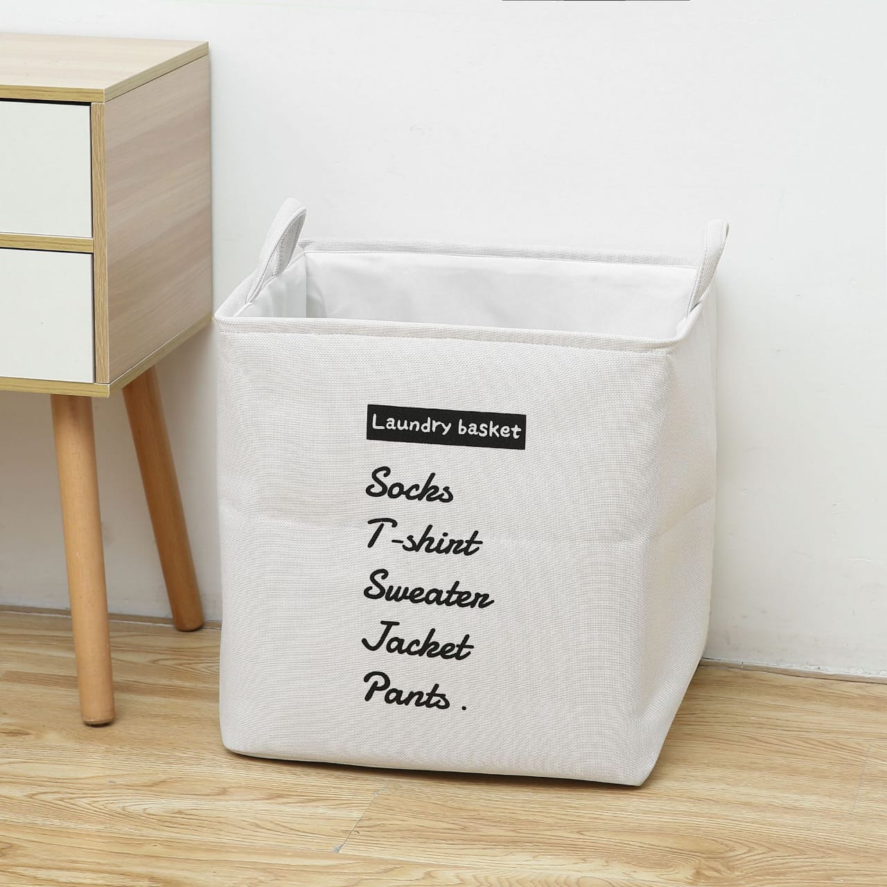 Rectangular Eva Collapsible Laundry Basket(14266)-White - Image 6