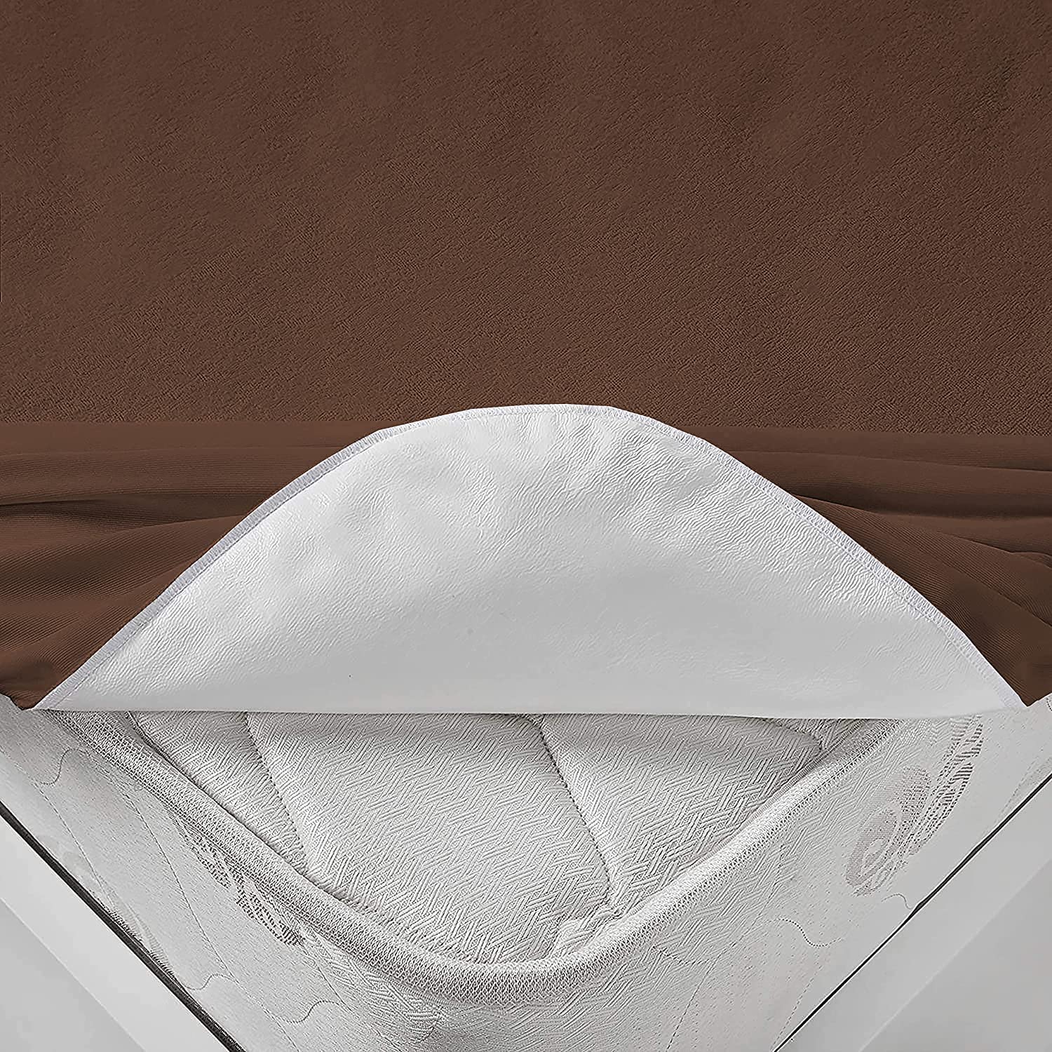 Terry Waterproof Mattress Protector-Brown - Image 3