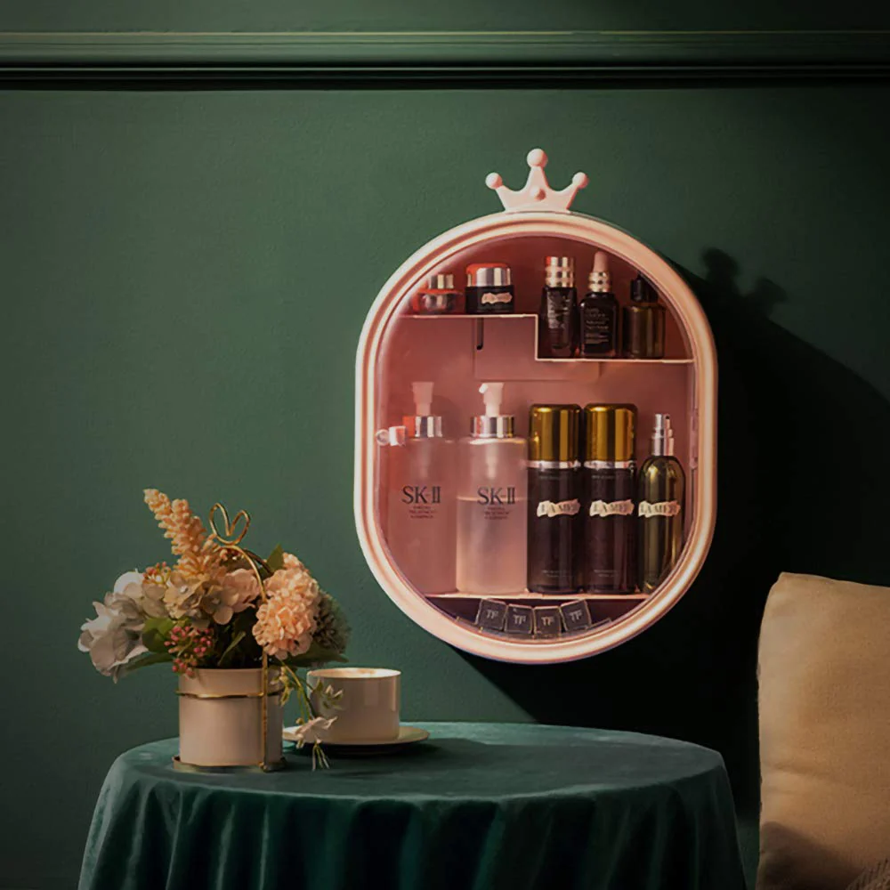 Wall Mounted Makeup Organizer-Pink - Image 7