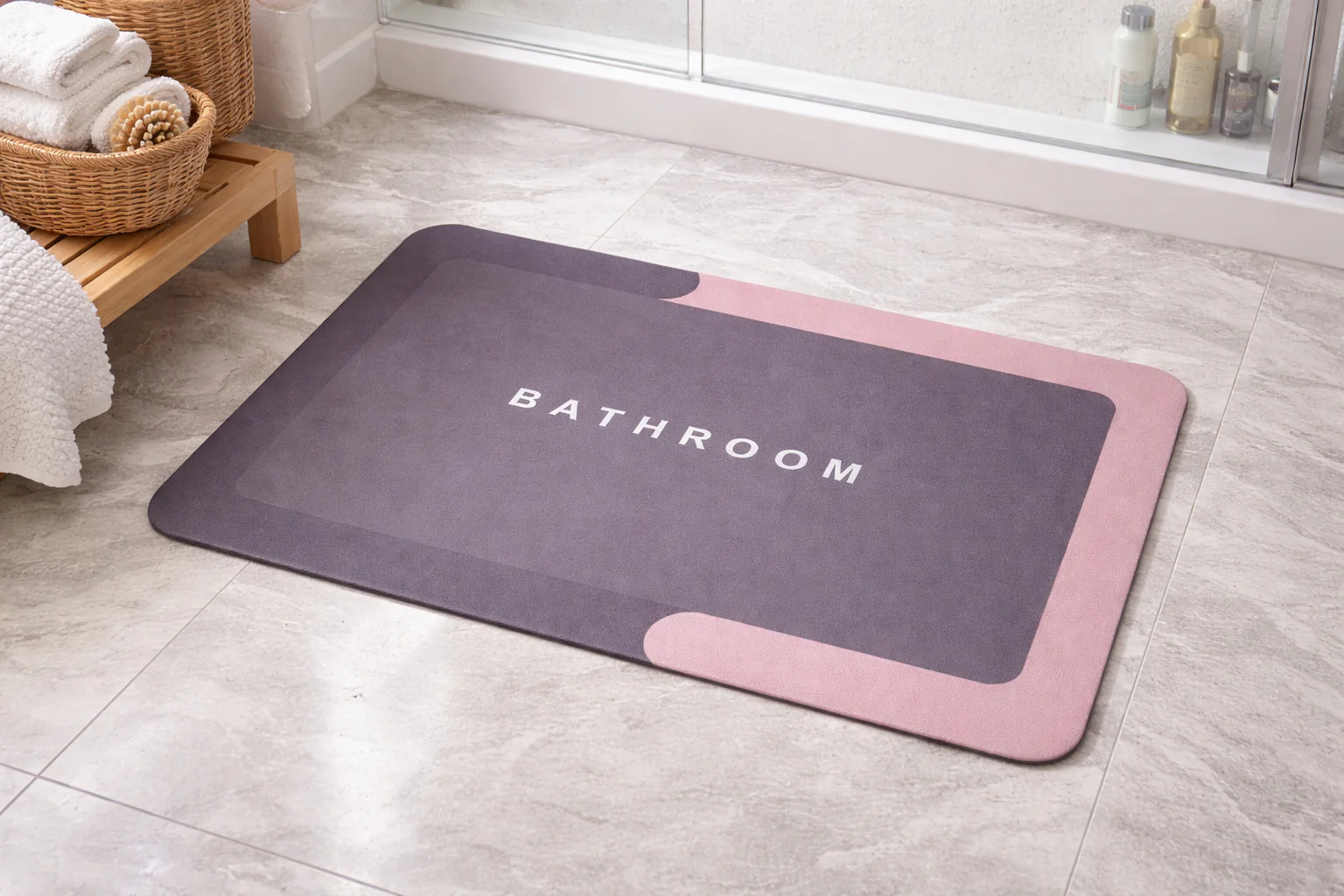 Water Absorbent Anti slip Bath mat(SA-2553-16)RED