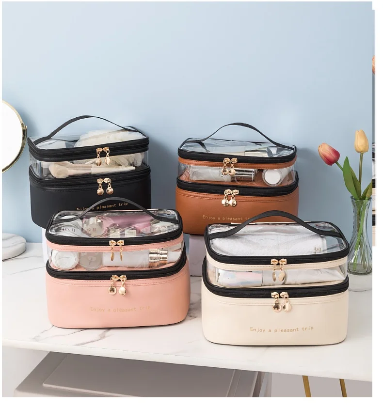 Waterproof Pvc Cosmetic Travel Portable Bag-Pink - Image 6