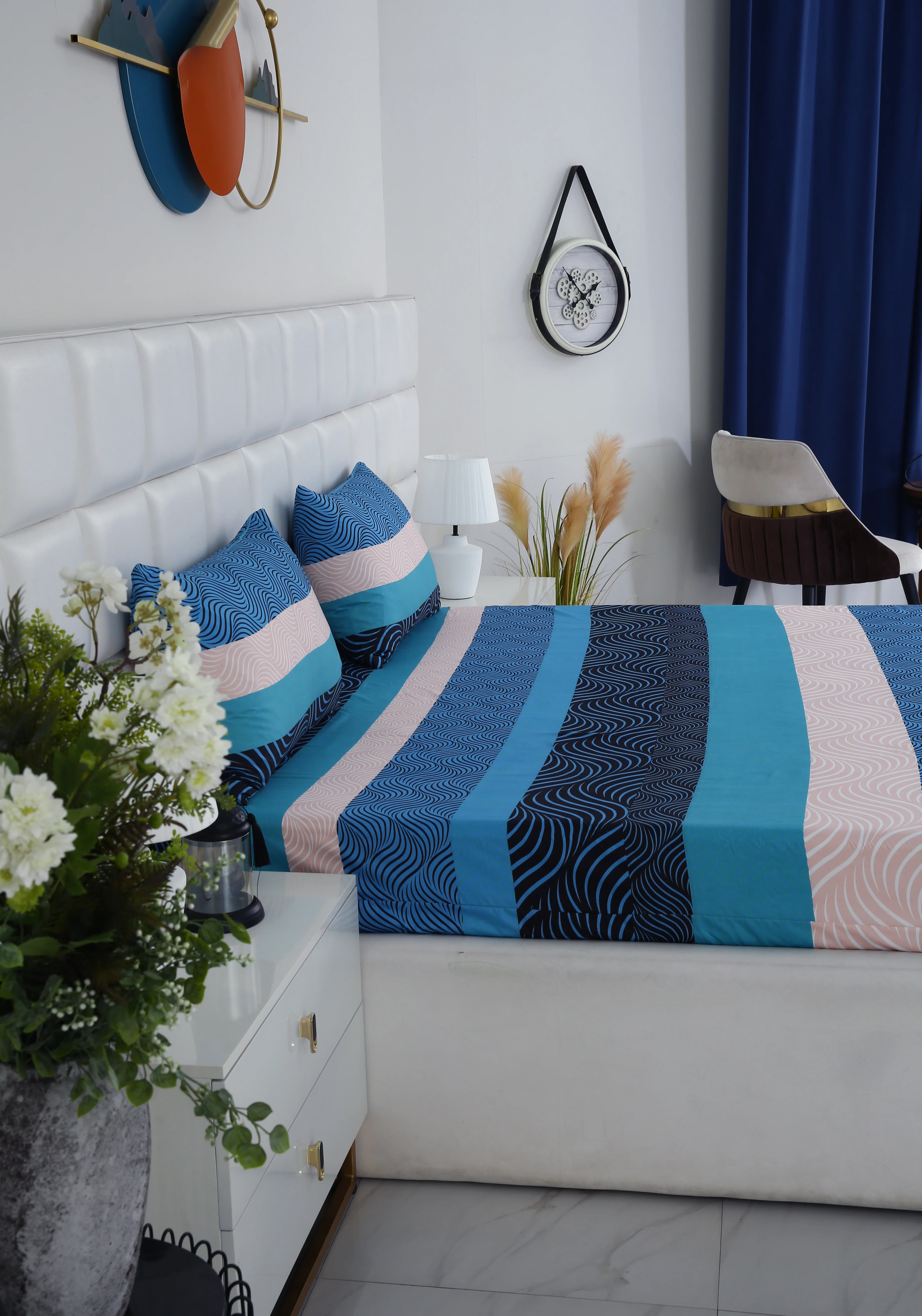 Zipper Mattress Cover Printed-Aqua Waves - Image 8