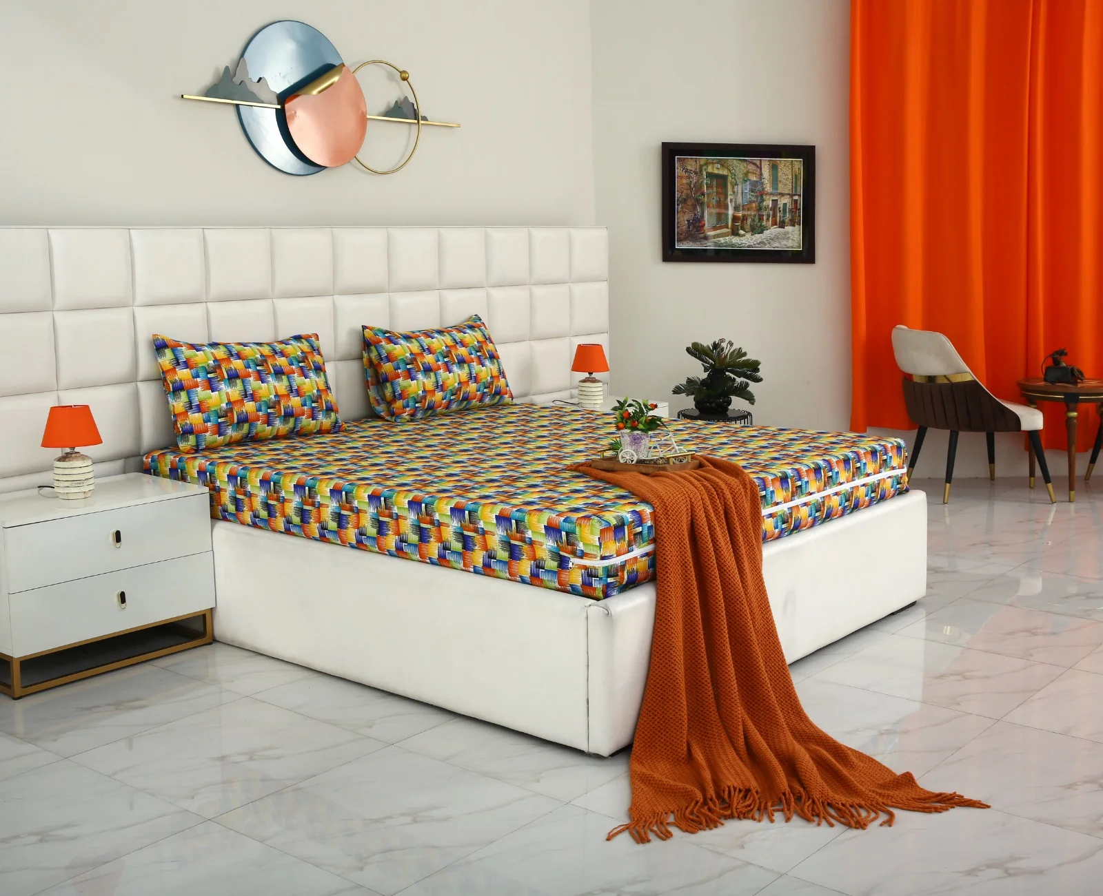 Zipper Mattress Cover Printed-Coral Rush - Image 8