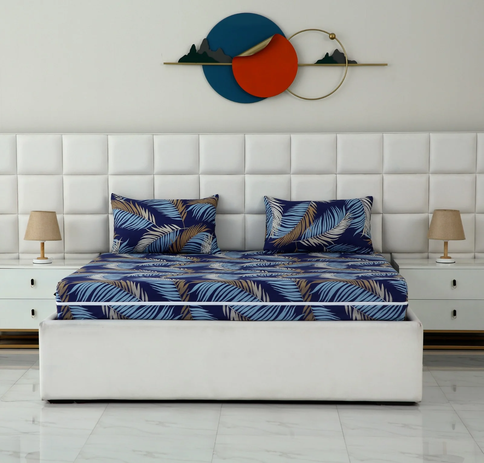 Zipper Mattress Cover Printed-Feathers - Image 6