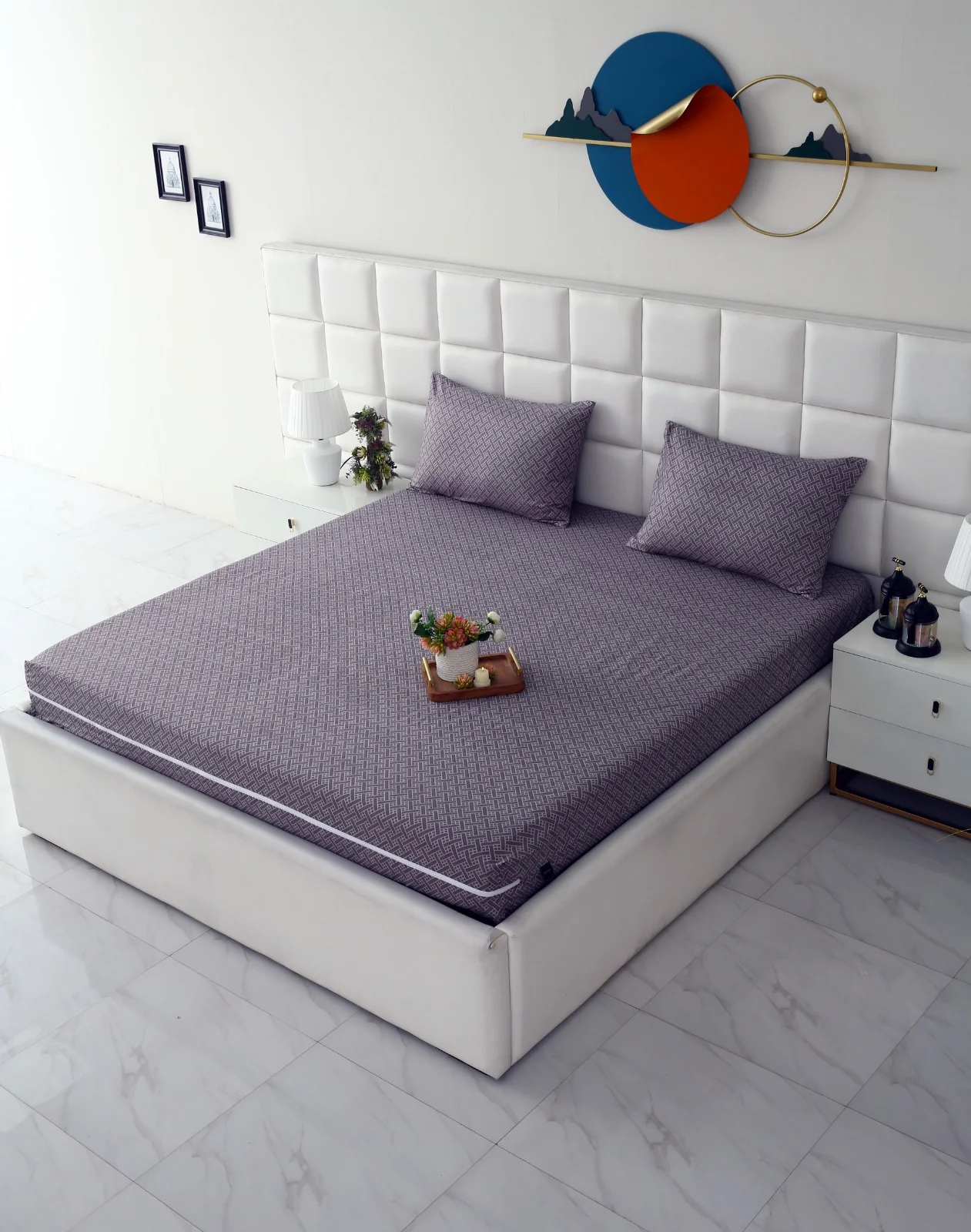 Zipper Mattress Cover Printed-Light Plaid - Image 3