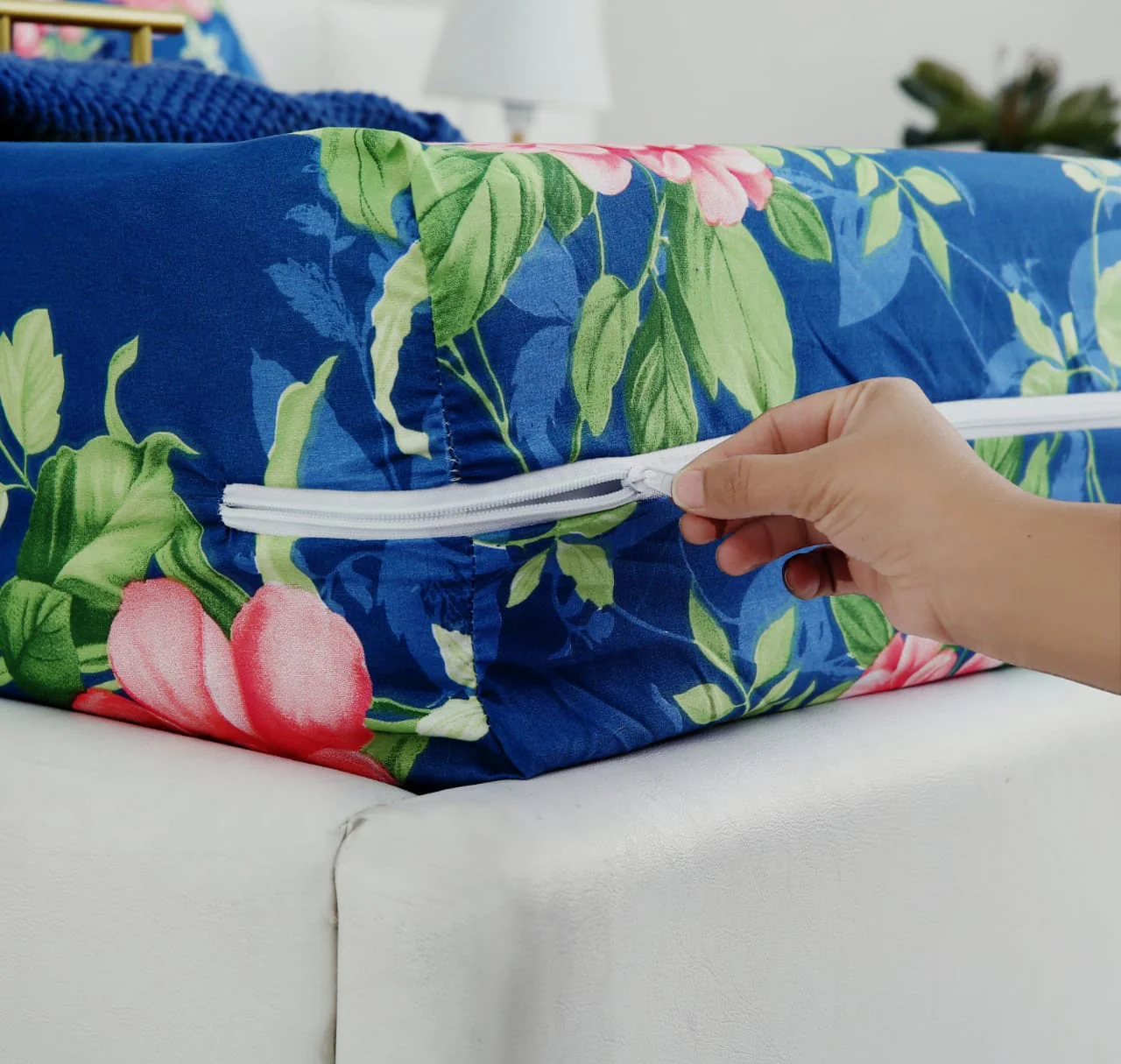 Zipper Mattress Cover Printed-Orchid - Image 3