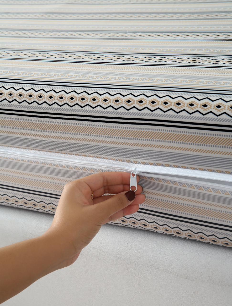 Zipper Mattress Cover Printed-Slate - Image 2